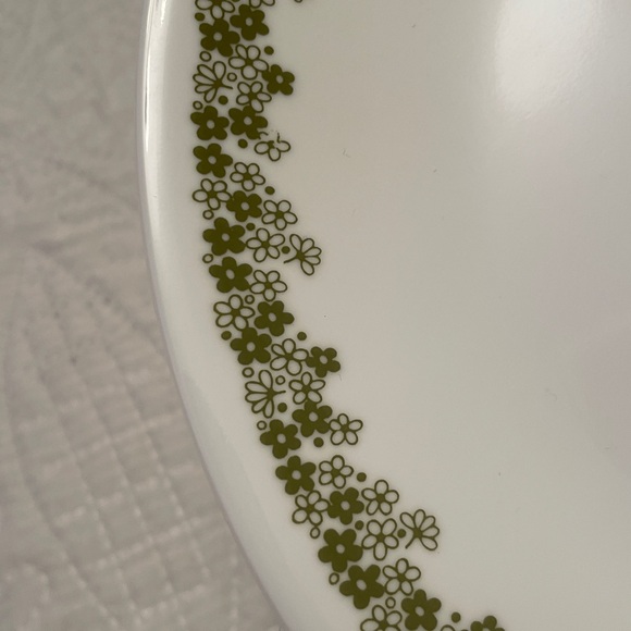 Set of 4 Vintage CORELLE 70’s Pattern Spring Blossom Dinner Plates White & Green - Picture 7 of 9